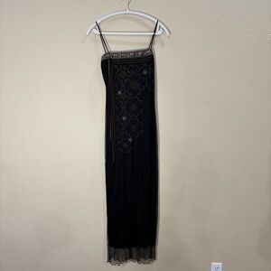 Y2K Bonkers Clothing Co Womens Black Lace Dress Sz S Goth Grunge Dark Romantic